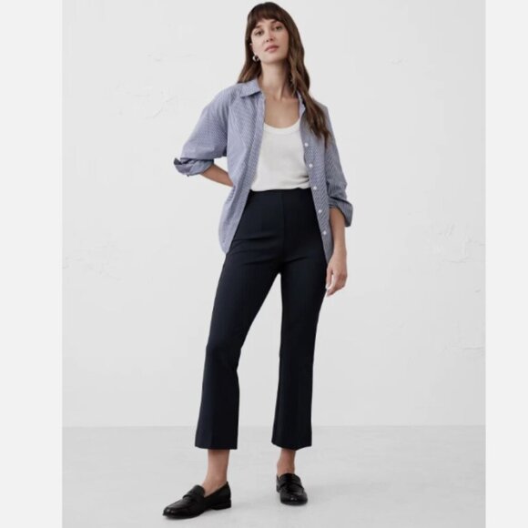 Banana Republic Bootcut Cropped PONTE Pull-On Pants Navy Blue XS #706708 RT$100 - Picture 1 of 7